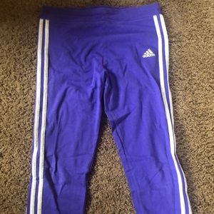 Adidas purple cropped leggings